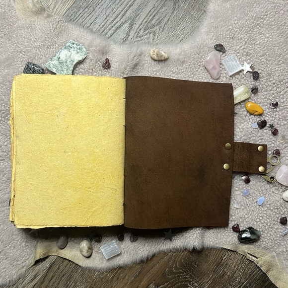 Hand Crafted OOAK Unique Vintage Leather Journal With Antique Deckle Edge Paper - Picture 10 of 12